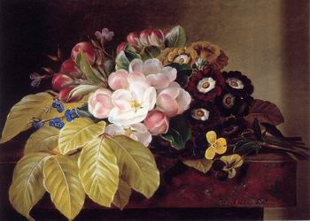 Floral, beautiful classical still life of flowers.037